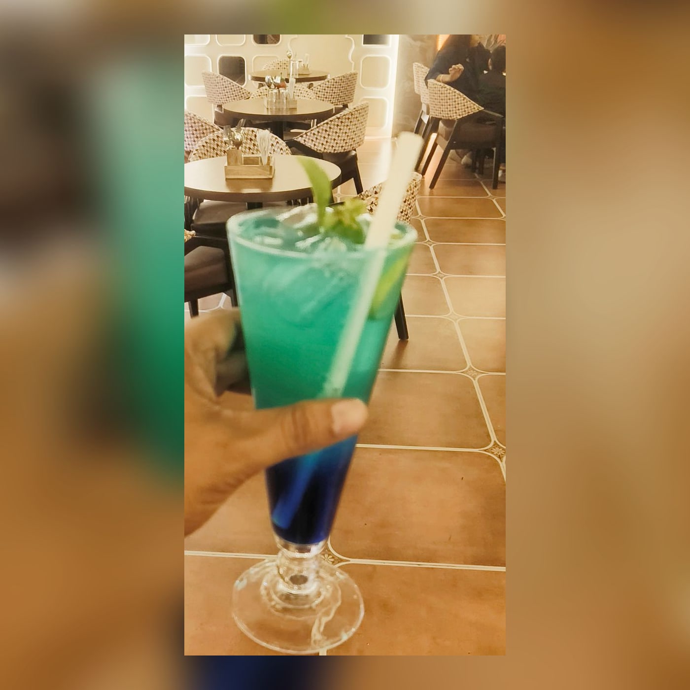 Blue Lagoon mocktail at The Cosmo