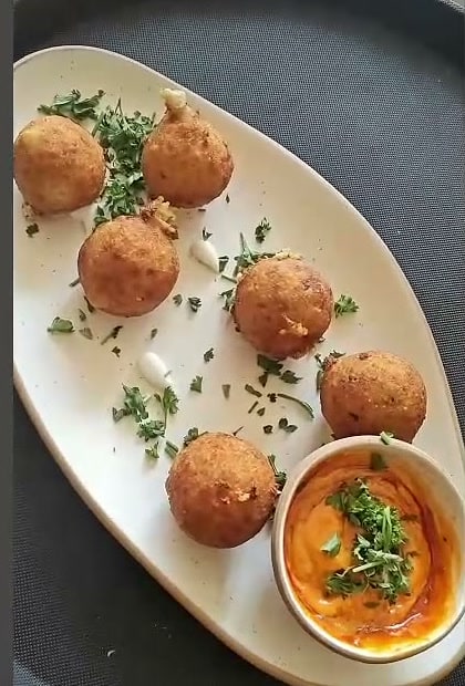 Crispy cheese balls at The Cosmo